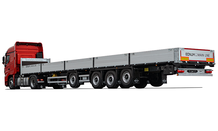 On-board semi-trailer 16,52 m with outrigger axle 
