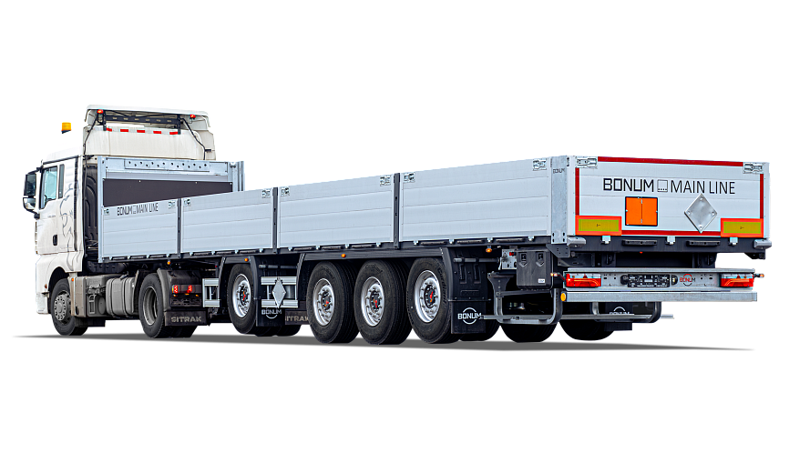 On-board semi-trailer 13,62 m with outrigger axle for transporting of dangerous goods