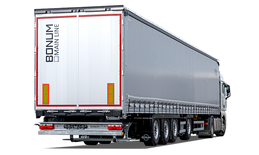 Curtain semi-trailer 16,52 m with outrigger axle